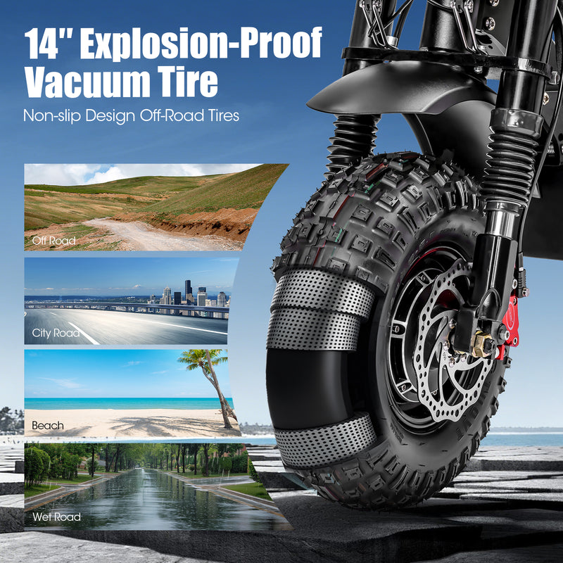 14-Inch Off-Road Tires · Built for Any Terrain