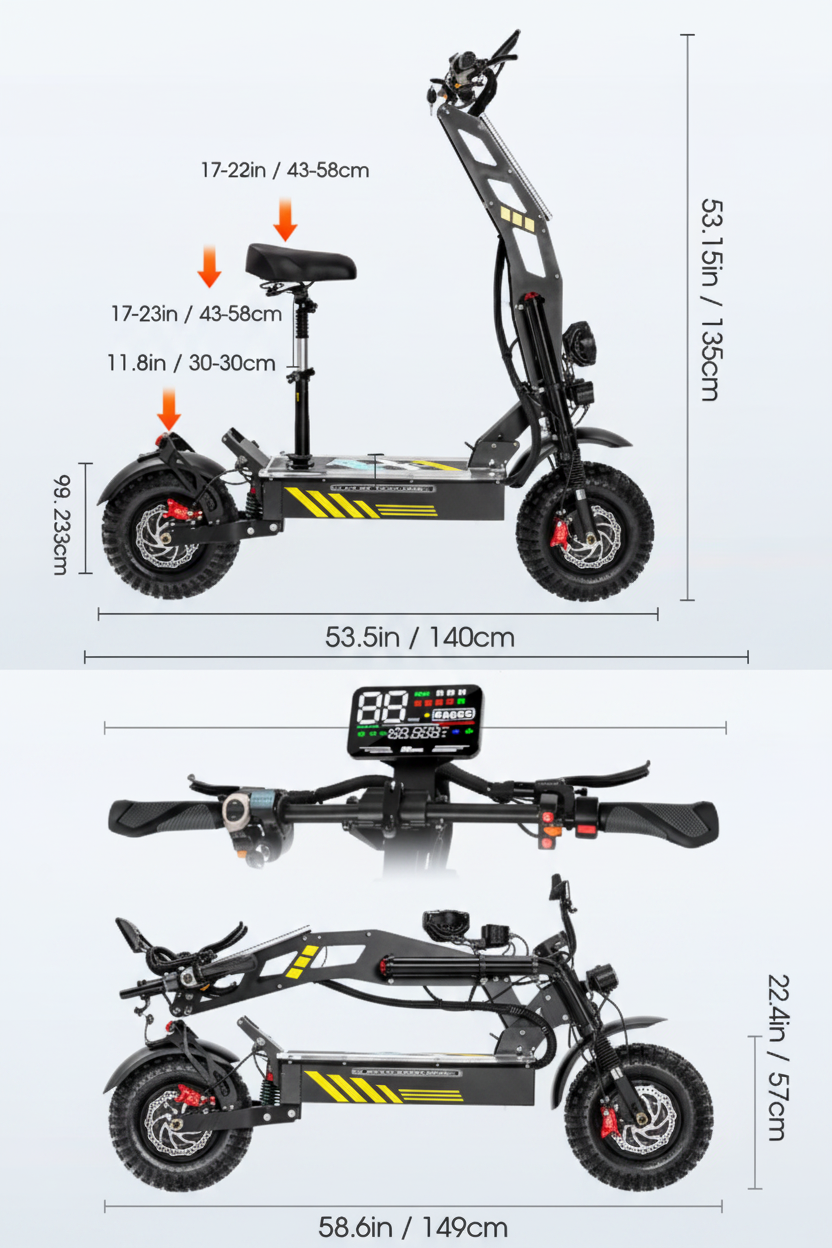 Electric Scooter Dimensions Portrait